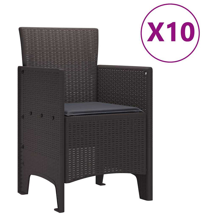 Set de dining pentru grădină 11 pcs Maro 250 x 100 x 73 cm - WALTI WALTI