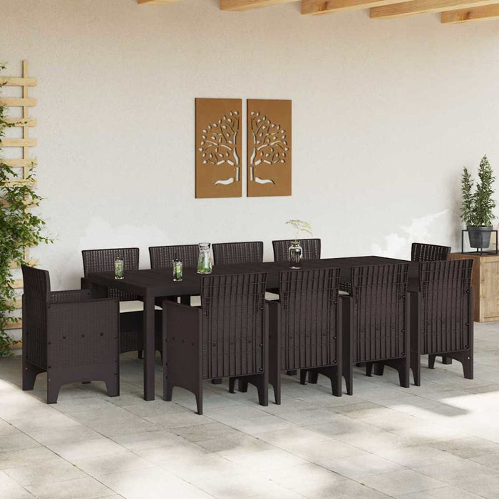 Set dining grădină 11 pcs Maro 250 x 100 x 73 cm Poliratan - WALTI WALTI