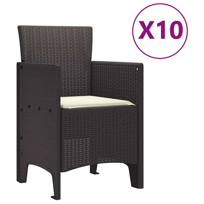 Set dining grădină 11 pcs Maro 250 x 100 x 73 cm Poliratan - WALTI WALTI