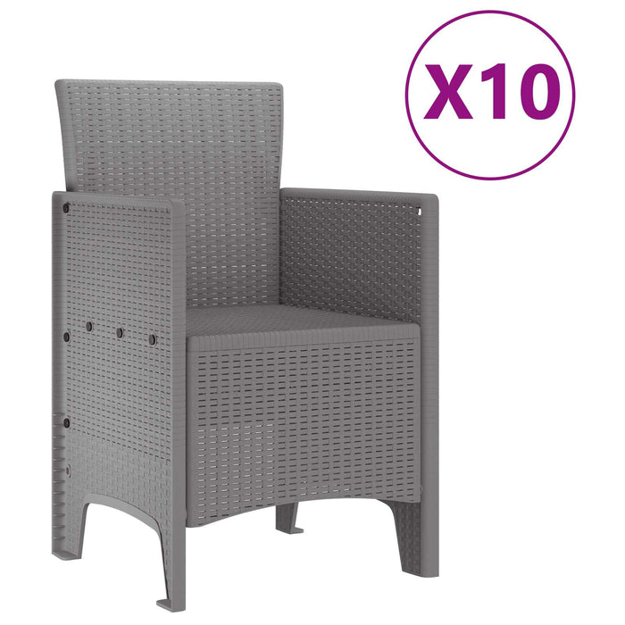 Set de masă pentru grădină 11 buc. Gri deschis Polipropilenă - WALTI WALTI