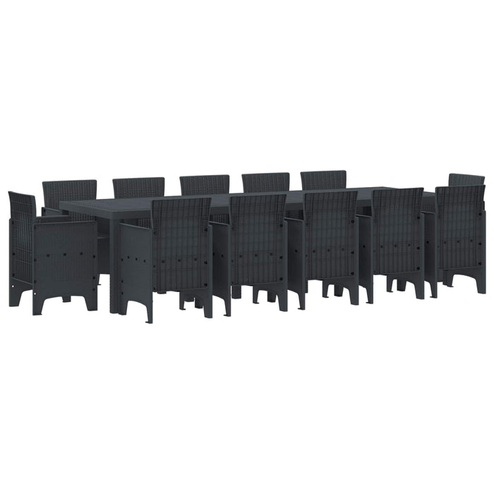Set de masă pentru grădină 13 pcs Antracit Plastic - WALTI WALTI
