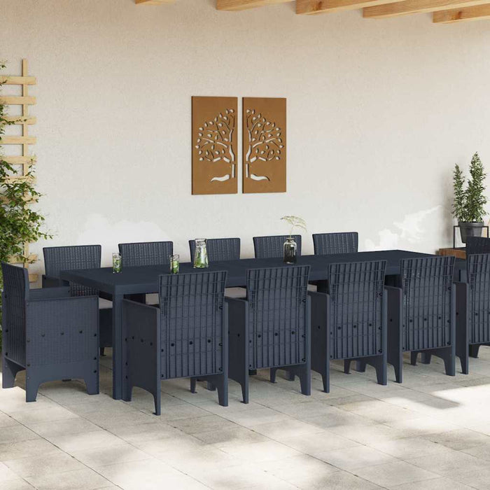 Set de masă de grădină cu perne 13 pcs Antracit și gri deschis - WALTI WALTI