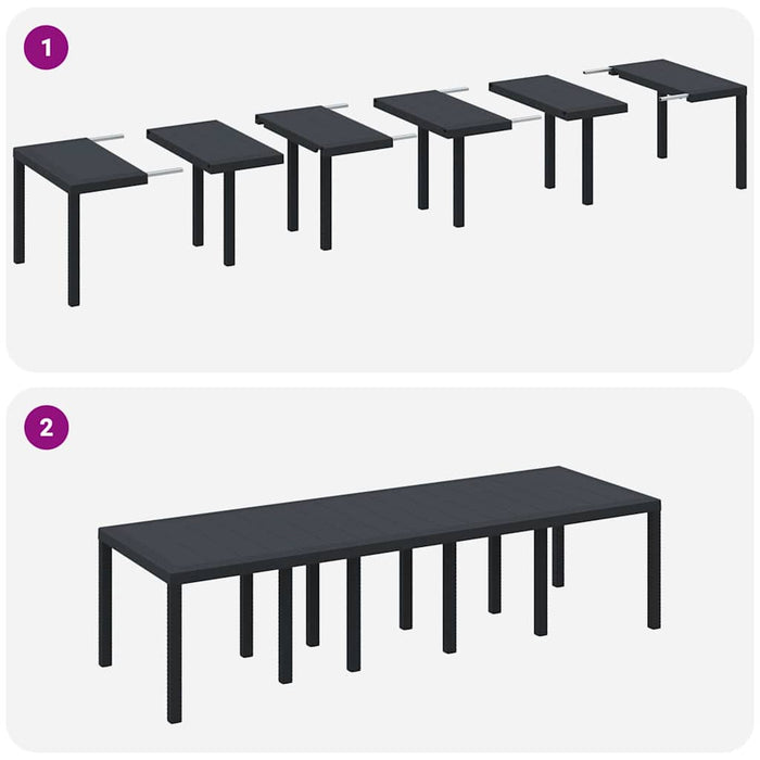 Set de masă pentru grădină 13 pcs Antracit 300 x 100 x 73 cm - WALTI WALTI