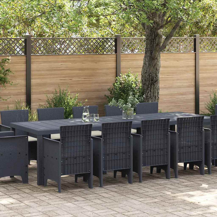 Set de masă pentru grădină 13 pcs Antracit mare Polyrattan - WALTI WALTI