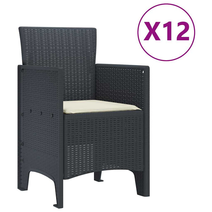 Set de masă pentru grădină 13 pcs Antracit mare Polyrattan - WALTI WALTI