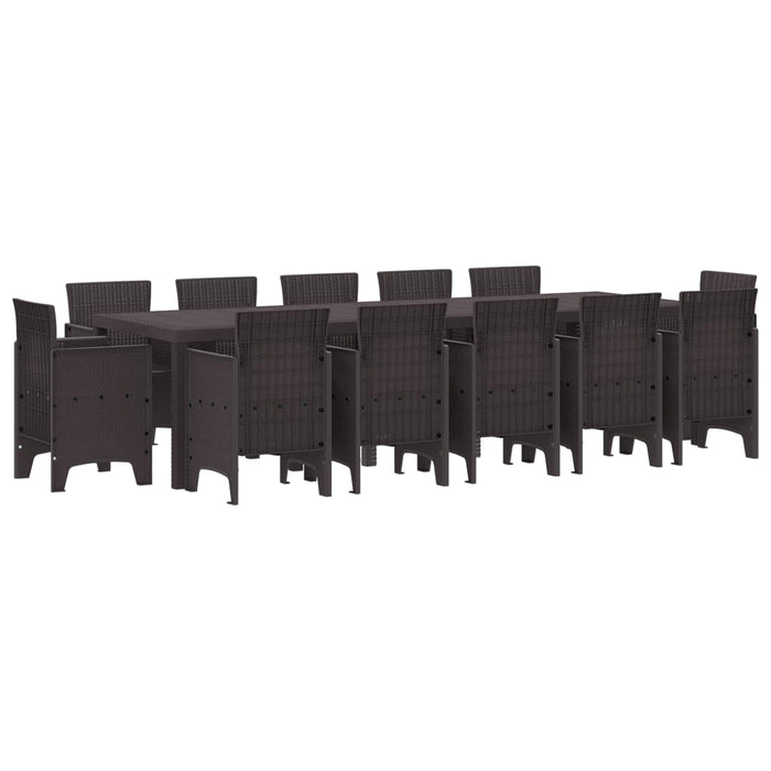 Set de masă pentru grădină 13 pcs Maro Rattan poli WALTI