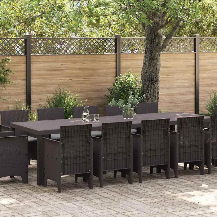 Set de masă pentru grădină cu pernă 13 pcs Maro și gri deschis - WALTI WALTI
