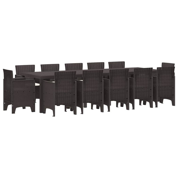 Set de masă pentru grădină 13 pcs Maro 300 x 100 x 73 cm Ratan - WALTI WALTI