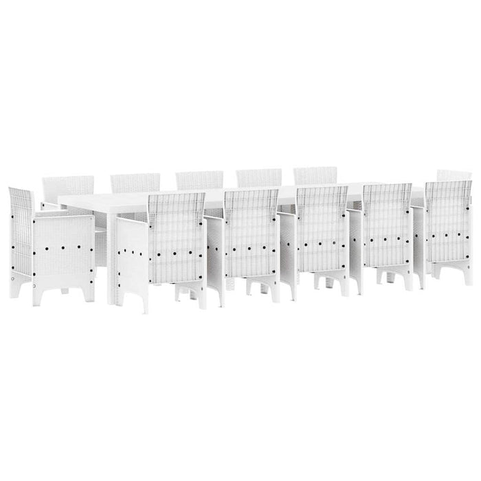 Set de masă pentru grădină 13 pcs Alb 300 x 100 x 73 cm - WALTI WALTI