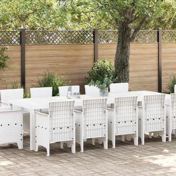Set de masă pentru grădină 13 pcs Alb și gri deschis mare - WALTI WALTI