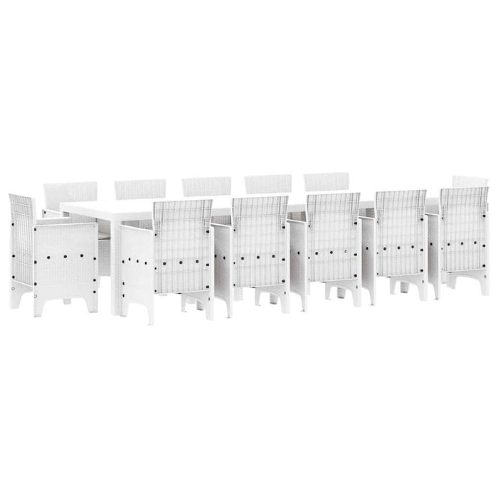Set de masă pentru grădină 13 pcs Alb și gri deschis mare - WALTI WALTI
