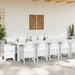 Set de masă pentru grădină 13 pcs Alb Polyrattan și bumbac - WALTI WALTI