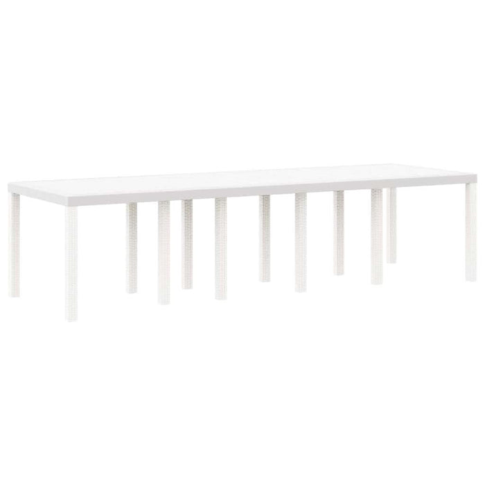 Set de masă pentru grădină 13 pcs Alb Polyrattan și bumbac - WALTI WALTI