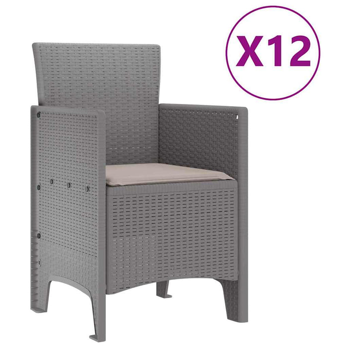 Set de masă pentru grădină 13 buc. Gri deschis Rattan poli WALTI