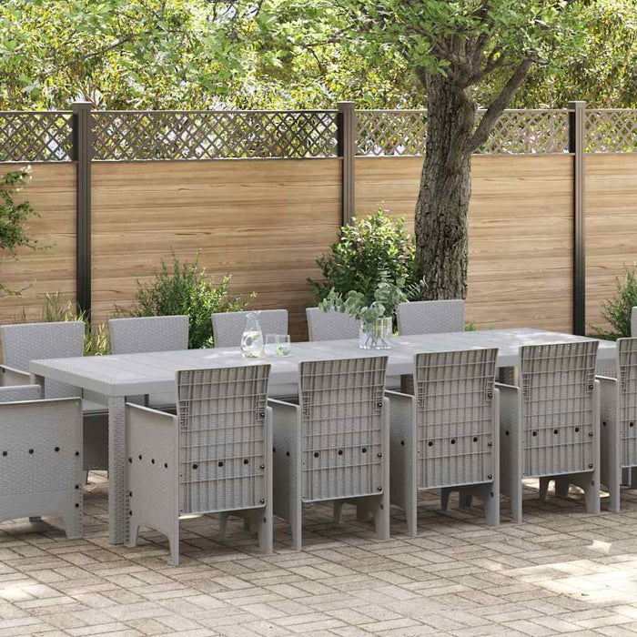 Set de masă pentru grădină 13 buc. Gri deschis Rattan poli - WALTI WALTI