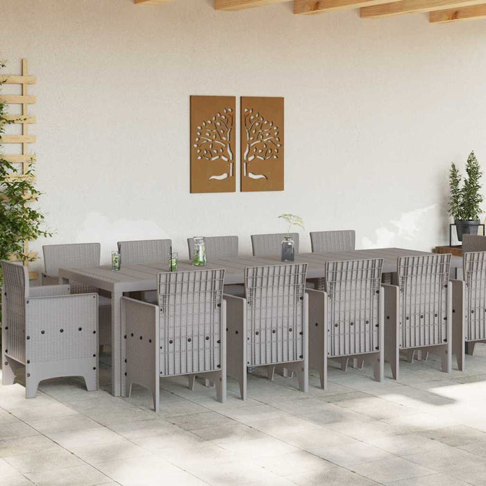 Set de masă pentru grădină 13 buc. Gri deschis Rattan poli - WALTI WALTI