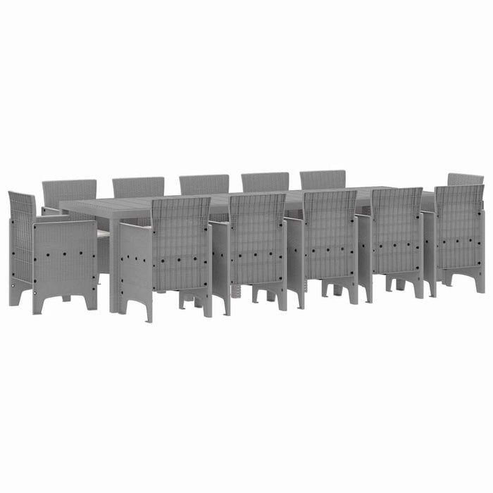 Set de masă pentru grădină 13 buc. Gri deschis Rattan poli - WALTI WALTI