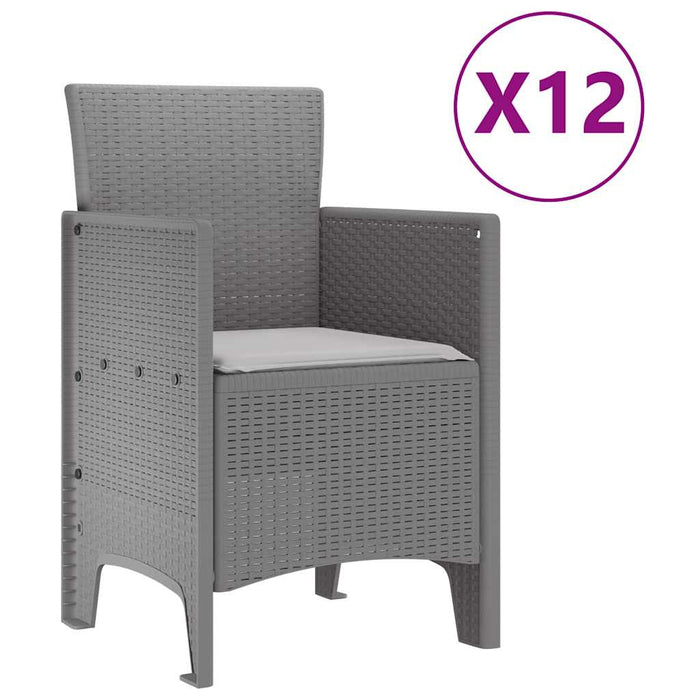 Set de masă pentru grădină 13 buc. Gri deschis Rattan poli - WALTI WALTI
