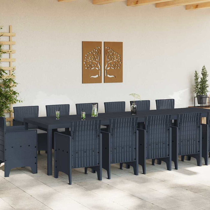 Set de mese de grădină cu perne 15 pcs Antracit - WALTI WALTI