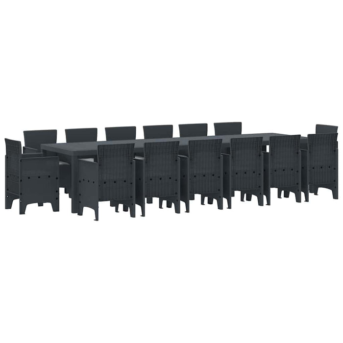 Set de mese de grădină cu perne 15 pcs Antracit - WALTI WALTI