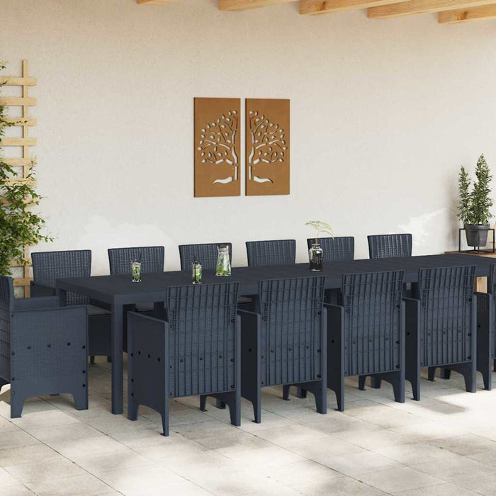 Set Masă Grădină cu Pernițe 15 pcs Antracit - WALTI WALTI