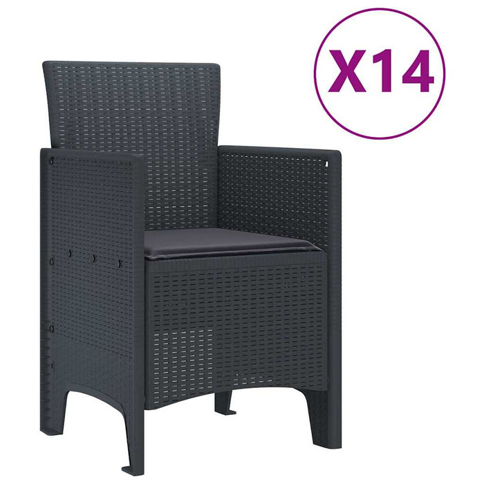 Set Masă Grădină cu Pernițe 15 pcs Antracit - WALTI WALTI