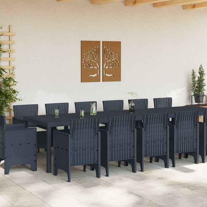Set de Masă pentru Grădină cu Perne 15 pcs Antracit mare - WALTI WALTI