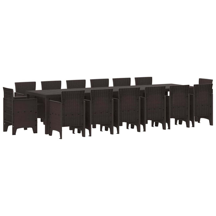 Set de masă pentru grădină 15 pcs Maro Ratan Polt - WALTI WALTI