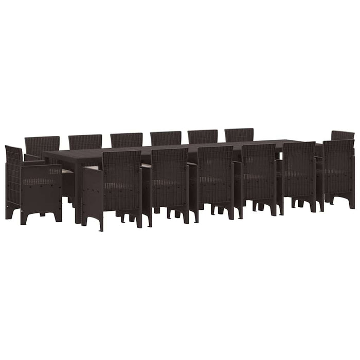 Set de dining pentru grădină 15 pcs Maro - WALTI WALTI