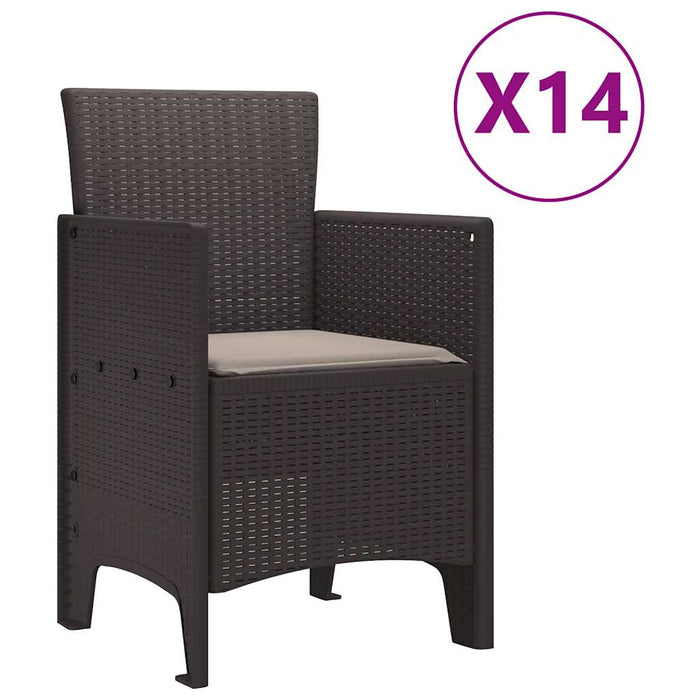 Set de dining pentru grădină 15 pcs Maro - WALTI WALTI