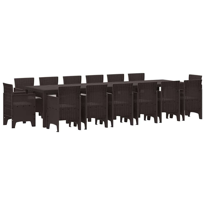 Set de dining pentru grădină 15 pcs Maro mare - WALTI WALTI