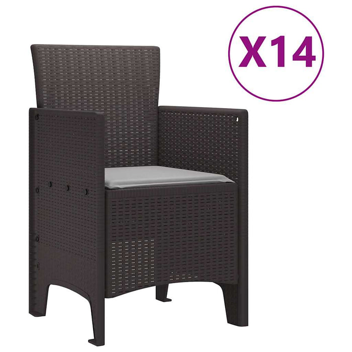 Set de dining pentru grădină 15 pcs Maro mare - WALTI WALTI