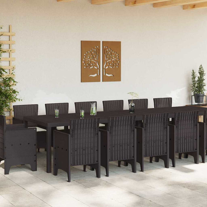 Set de dining pentru grădină 15 pcs Maro mare Poliratan - WALTI WALTI
