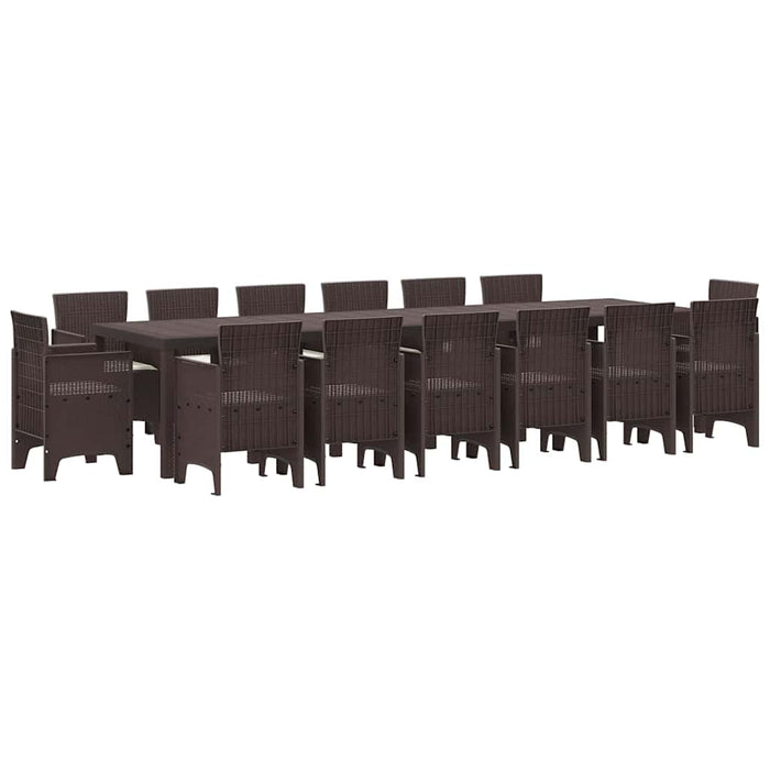 Set de dining pentru grădină 15 pcs Maro mare Poliratan - WALTI WALTI