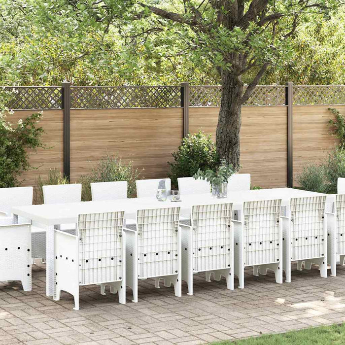 Set de dining pentru grădină 15 pcs Alb mare Poliratan - WALTI WALTI