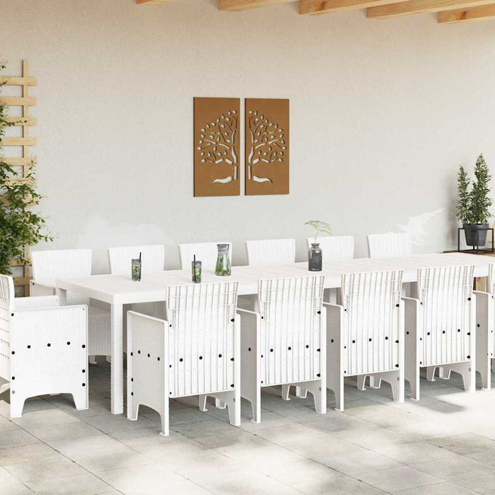 Set de dining pentru grădină 15 pcs Alb mare Poliratan - WALTI WALTI