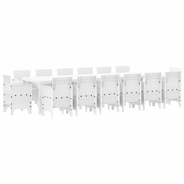 Set de dining pentru grădină 15 pcs Alb mare Poliratan - WALTI WALTI