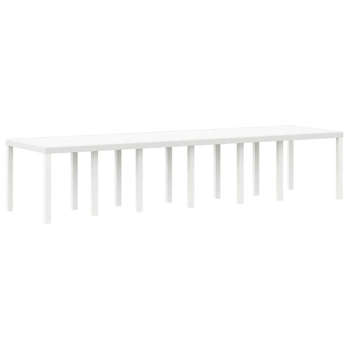 Set de dining pentru grădină 15 pcs Alb 14 locuri Ratan, Metal - WALTI WALTI