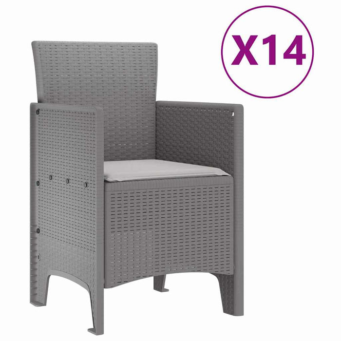Set de Masă Grădină 15 pcs Gri deschis - WALTI WALTI