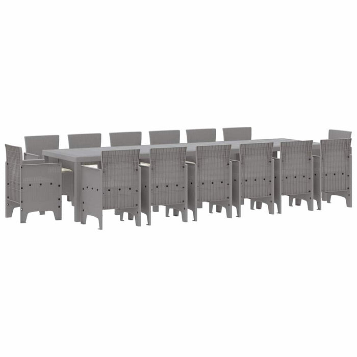 Set mese grădină 15 pcs Gri deschis Mobilier pentru 14 persoane - WALTI WALTI