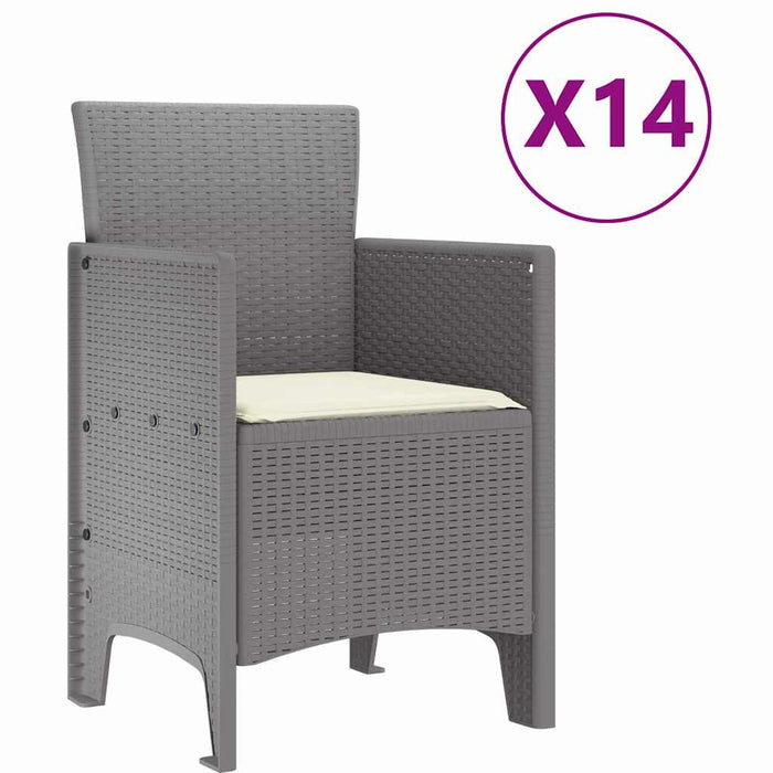 Set mese grădină 15 pcs Gri deschis Mobilier pentru 14 persoane - WALTI WALTI