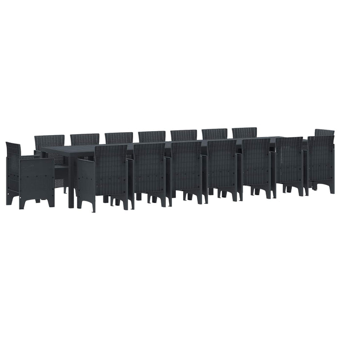 Set de masă de grădină cu perne cu pernă 17 pcs Antracit PP WALTI