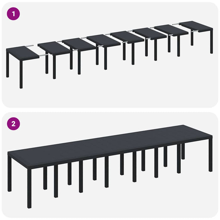 Set masa gradina cu perne 17 pcs Antracit mare Ratan poli, Oțel - WALTI WALTI