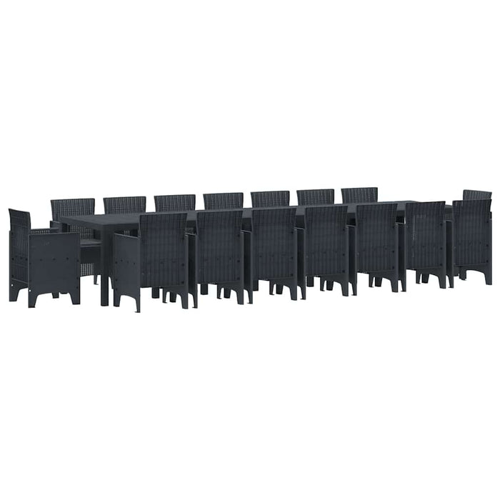 Set de mese pentru grădină 17 pcs Antracit 16-Persoane - WALTI WALTI