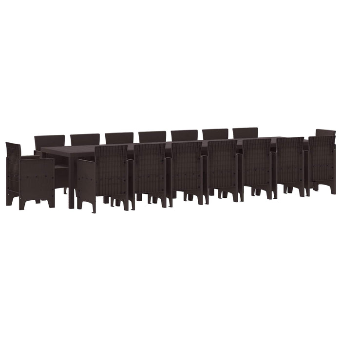 Set de masă de grădină cu perne cu pernă 17 pcs Maro PP - WALTI WALTI