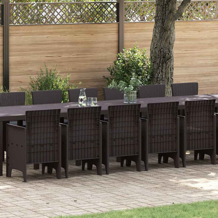 Set de mese de grădină cu perne 17 pcs Maro 16-Persoane Ratan - WALTI WALTI