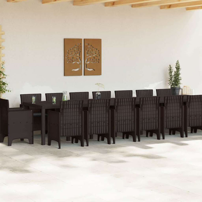 Set de mese de grădină cu perne 17 pcs Maro 16-Persoane Ratan - WALTI WALTI
