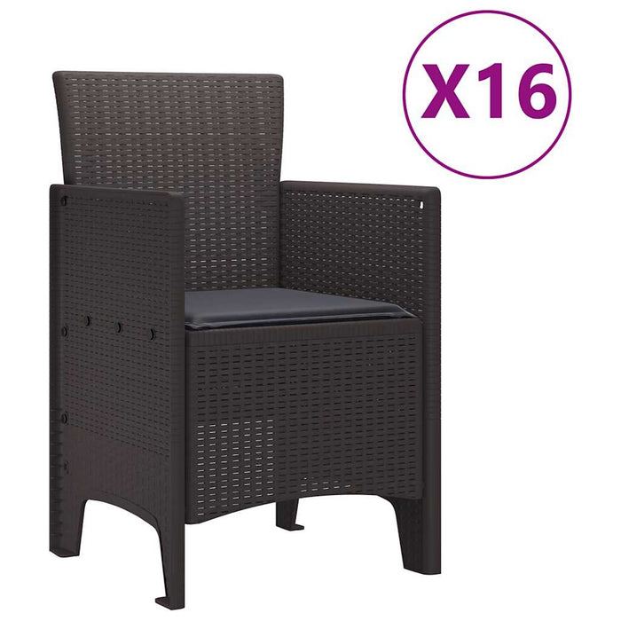 Set de mese de grădină cu perne 17 pcs Maro 16-Persoane Ratan - WALTI WALTI