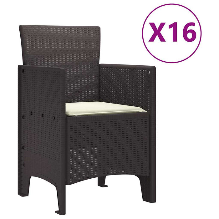 Set de masă de grădină 17 pcs Maro mare Poliratan - WALTI WALTI