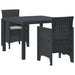 Set Masă Grădină 3 pcs Antracit 100 x 100 x 73 cm Polipropilenă - WALTI WALTI
